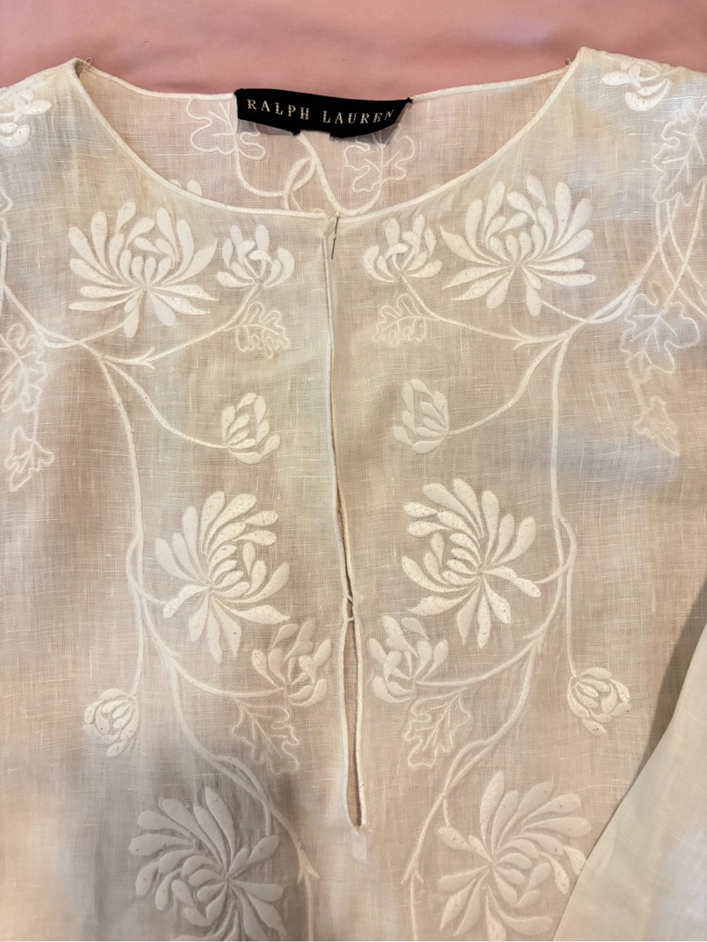 Ralph Lauren Cream Linen Mini Dress